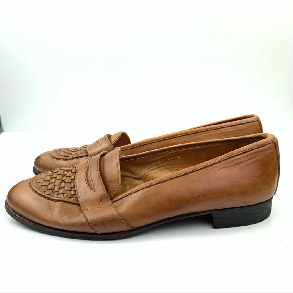 Polo size 11 D cognac Italian leather vintage 80s